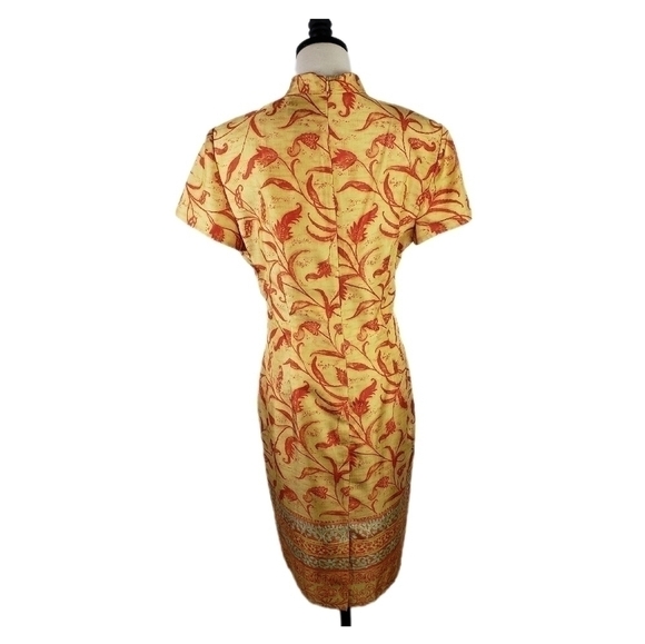 VIGRO Womans Oriental Style Leaf Patten Dress  Size 12 - Picture 2 of 8